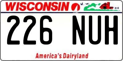 WI license plate 226NUH