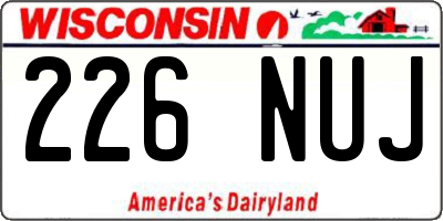 WI license plate 226NUJ