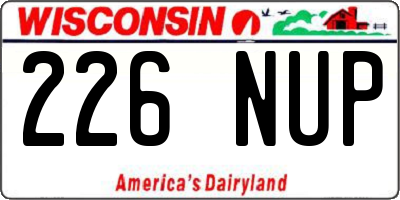 WI license plate 226NUP