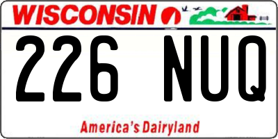 WI license plate 226NUQ