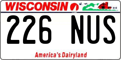 WI license plate 226NUS