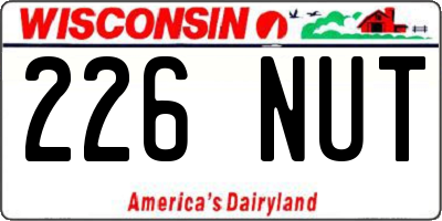 WI license plate 226NUT