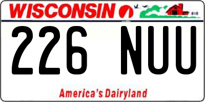 WI license plate 226NUU