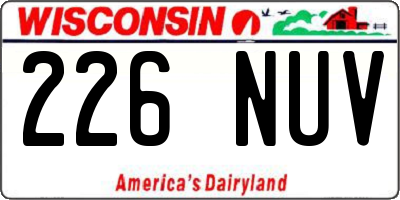 WI license plate 226NUV