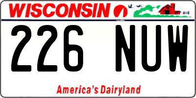 WI license plate 226NUW
