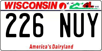 WI license plate 226NUY