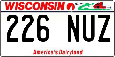 WI license plate 226NUZ