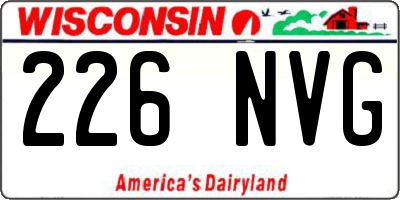 WI license plate 226NVG