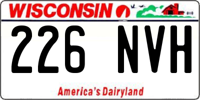 WI license plate 226NVH