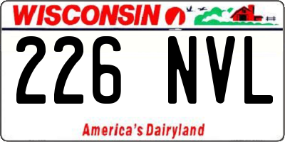 WI license plate 226NVL