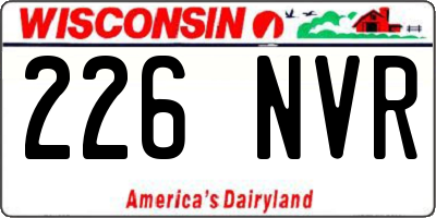 WI license plate 226NVR