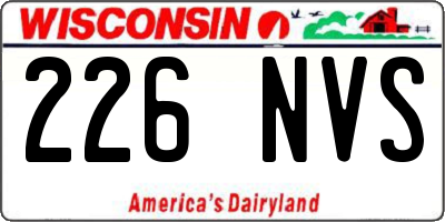 WI license plate 226NVS