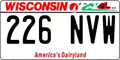 WI license plate 226NVW
