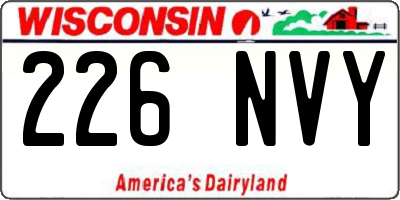 WI license plate 226NVY