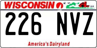 WI license plate 226NVZ