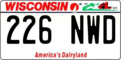 WI license plate 226NWD