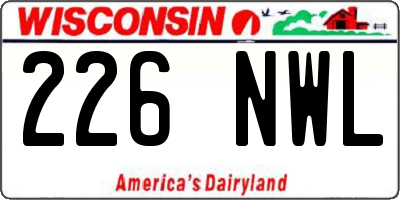 WI license plate 226NWL