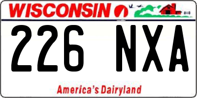 WI license plate 226NXA