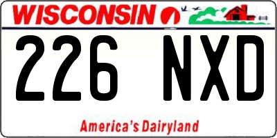 WI license plate 226NXD