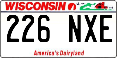 WI license plate 226NXE