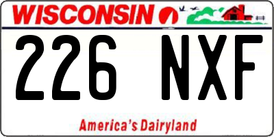 WI license plate 226NXF