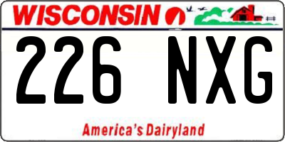 WI license plate 226NXG