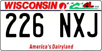 WI license plate 226NXJ