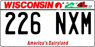 WI license plate 226NXM