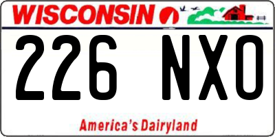 WI license plate 226NXO