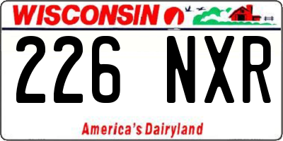 WI license plate 226NXR
