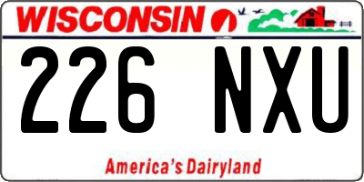 WI license plate 226NXU