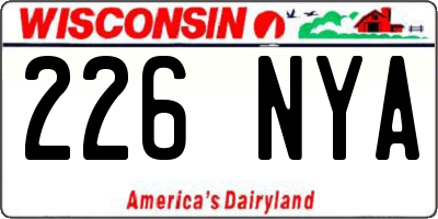 WI license plate 226NYA