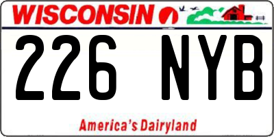 WI license plate 226NYB