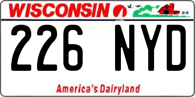 WI license plate 226NYD