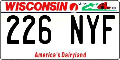 WI license plate 226NYF