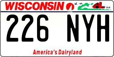 WI license plate 226NYH