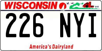 WI license plate 226NYI