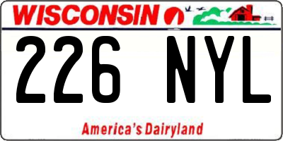 WI license plate 226NYL