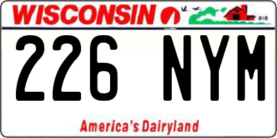 WI license plate 226NYM