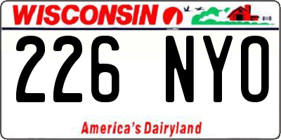 WI license plate 226NYO