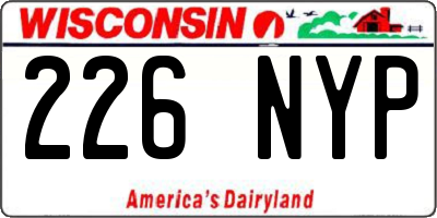 WI license plate 226NYP