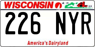 WI license plate 226NYR