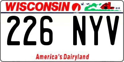 WI license plate 226NYV