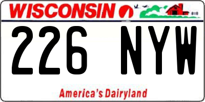 WI license plate 226NYW