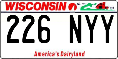 WI license plate 226NYY