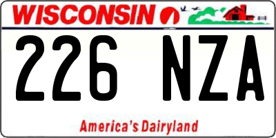 WI license plate 226NZA