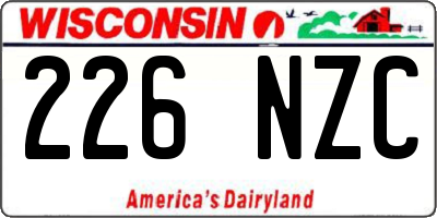 WI license plate 226NZC
