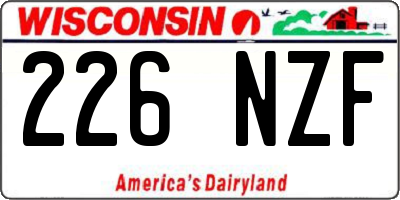 WI license plate 226NZF