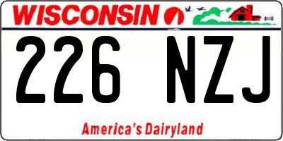 WI license plate 226NZJ