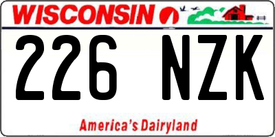 WI license plate 226NZK